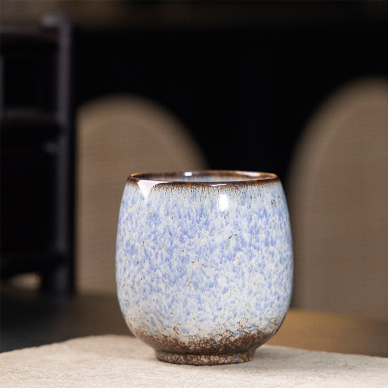 Foviel Handgefertigte kleine chinesische Jianzhan Kiln ändern Keramik Teebecher Kung Fu Teebecher 150ml
