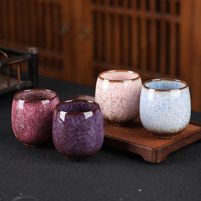 Foviel Handgefertigte kleine chinesische Jianzhan Kiln ändern Keramik Teebecher Kung Fu Teebecher 150ml