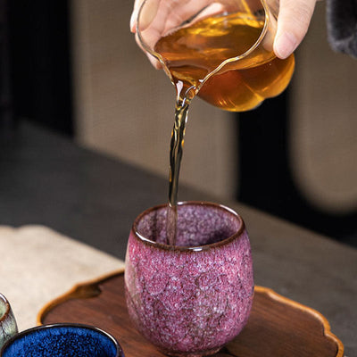 Foviel Handgefertigte kleine chinesische Jianzhan Kiln ändern Keramik Teebecher Kung Fu Teebecher 150ml