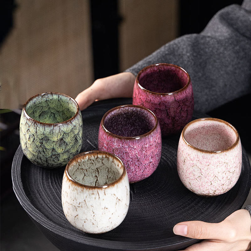 Foviel Handgefertigte kleine chinesische Jianzhan Kiln ändern Keramik Teebecher Kung Fu Teebecher 150ml