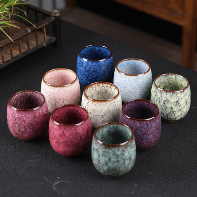 Foviel Handgefertigte kleine chinesische Jianzhan Kiln ändern Keramik Teebecher Kung Fu Teebecher 150ml