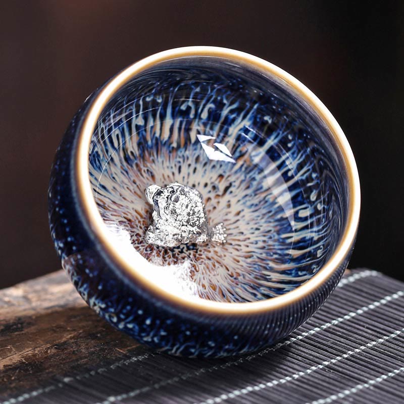 Tasse à thé Kung Fu en céramique Foviel faite à la main, style Jianzhan, motifs poisson Koi, lotus, dragon, phénix et 12 signes du zodiaque chinois, 70 ml
