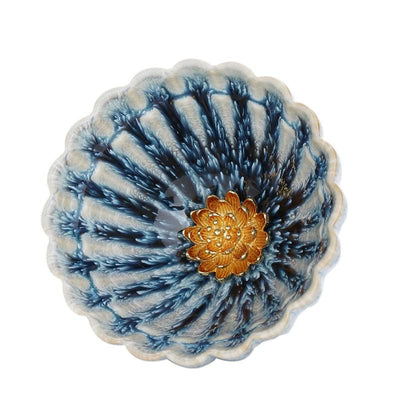 Foviel Handgefertigte kleine chinesische Jianzhan Lotus Keramik Teebecher Kung Fu Teebecher 80ml