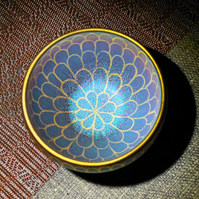 Foviel Handmade Chinese Jianzhan Lotus Flower Pattern Ceramic Teacup Kung Fu Tea Cup 150ml