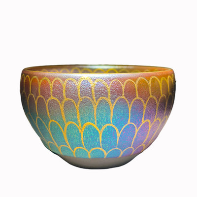 Foviel Handmade Chinese Jianzhan Lotus Flower Pattern Ceramic Teacup Kung Fu Tea Cup 150ml