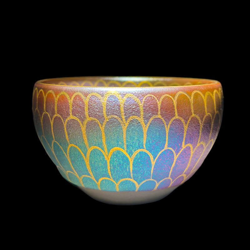 Foviel Handmade Chinese Jianzhan Lotus Flower Pattern Ceramic Teacup Kung Fu Tea Cup 150ml