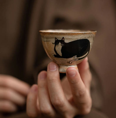 Tasse à thé Kung Fu Foviel petit chat mignon, 60 ml