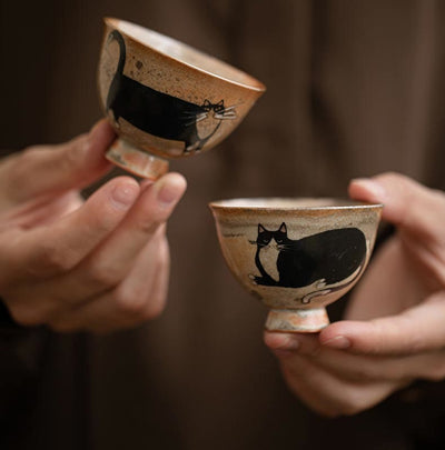 Tasse à thé Kung Fu Foviel petit chat mignon, 60 ml