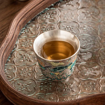Foviel Fisch Lotus Algentee Tasse Kung Fu Tee Tasse 45ml mit Geschenk-Box