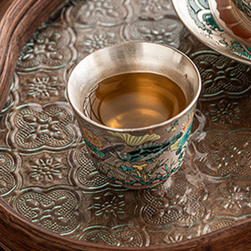 Foviel Fisch Lotus Algentee Tasse Kung Fu Tee Tasse 45ml mit Geschenk-Box