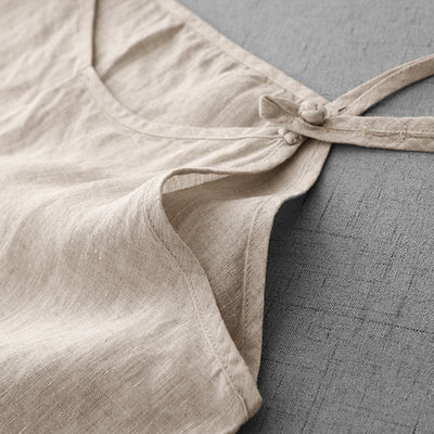 Buddha Stones Summer Plain Adjustable Strap Design Women's Cotton Linen Vest Waistcoat - image 2