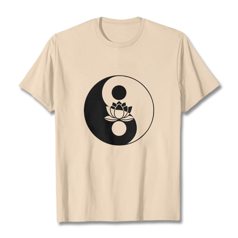 Foviel Yin Yang Lotus Blume Tee T-Shirt