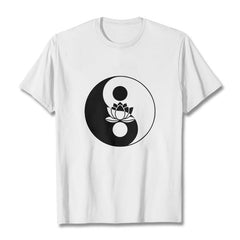 Foviel Yin Yang Lotus Blume Tee T-Shirt