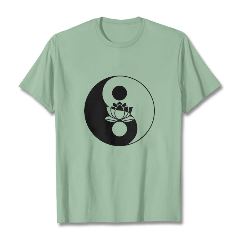 Foviel Yin Yang Lotus Blume Tee T-Shirt