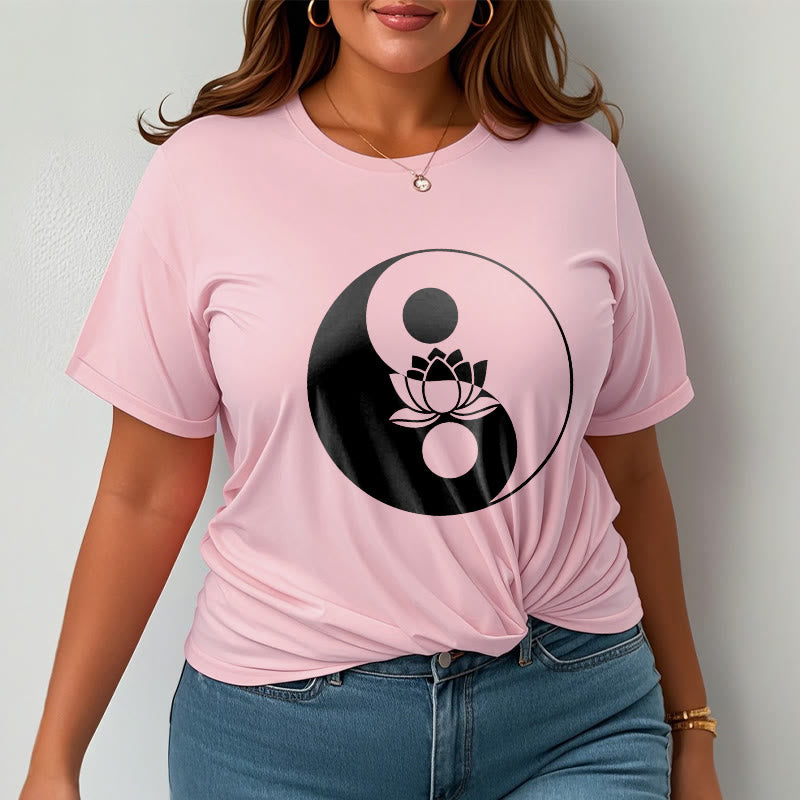 Foviel Yin Yang Lotus Blume Tee T-Shirt