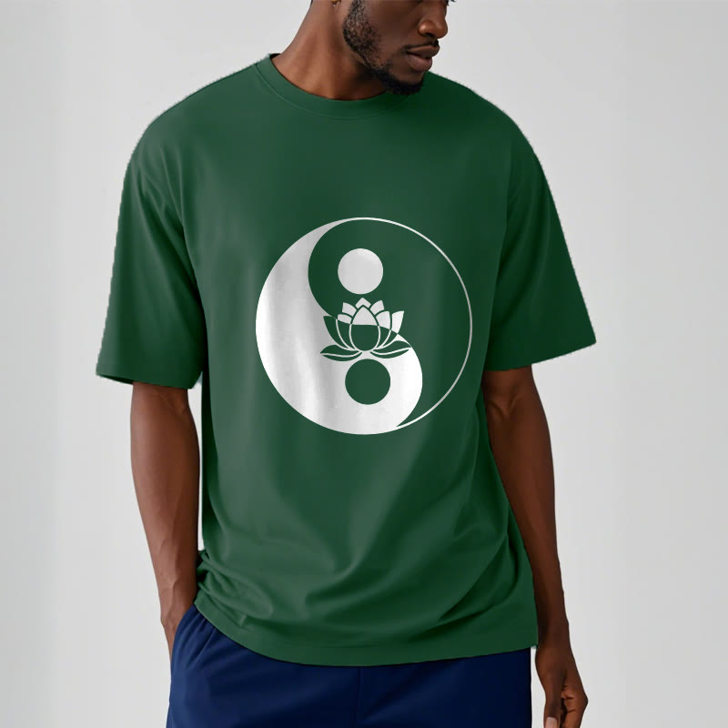 Foviel Yin Yang Lotus Blume Tee T-Shirt