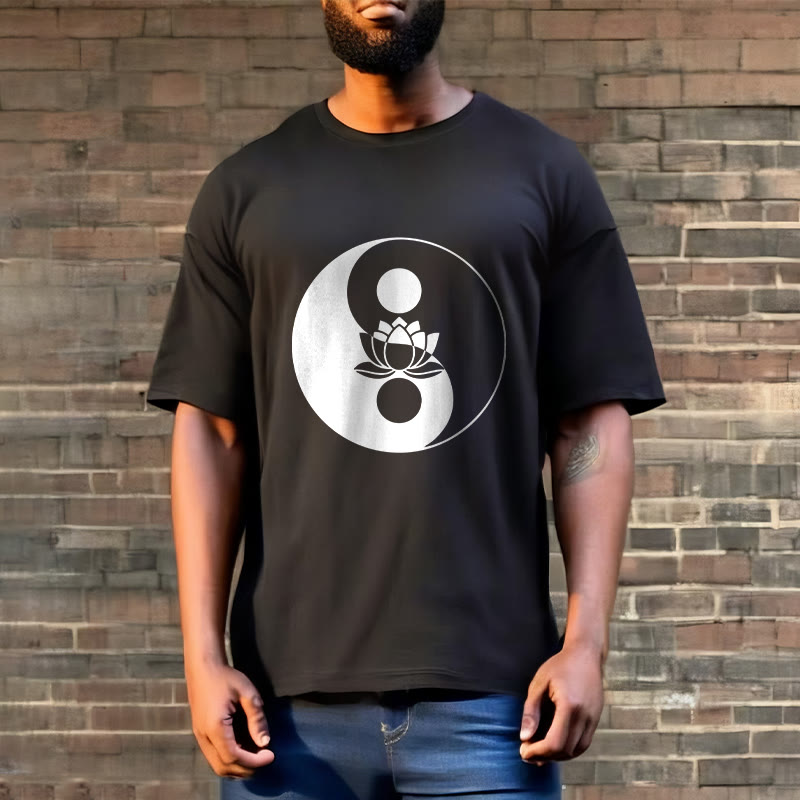 Foviel Yin Yang Lotus Blume Tee T-Shirt