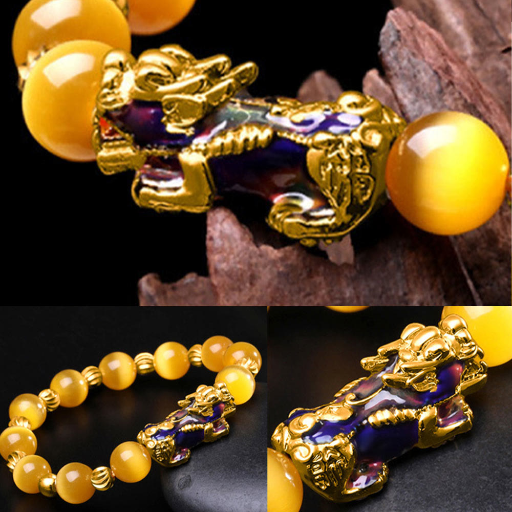Foviel Cat Eye Color Change PiXiu Support Bracelet
