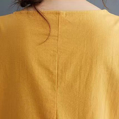 Foviel Summer Printing Phoenix Pattern Short Sleeve Midi Dress