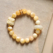 Bracelet Foviel Ambre Gris Agate Ivoire Fruit Confiance