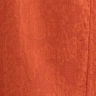 Buddha Stones Plain Jacquard Lapel Cotton Linen Short Sleeve Midi Dress With Pockets - image 19
