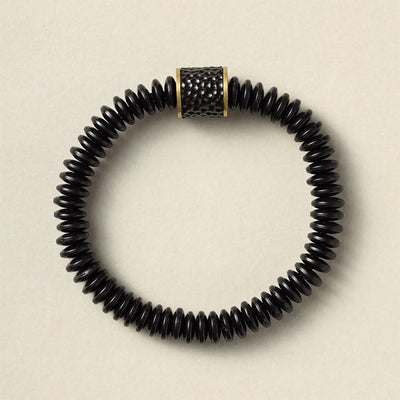 Bracelet porte-bonheur Foviel en coquille de noix de coco tibétaine, motif nuages de bon augure
