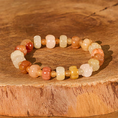 Foviel Golden Silk Jade Pumpkin Beads Wealth Luck Bracelet