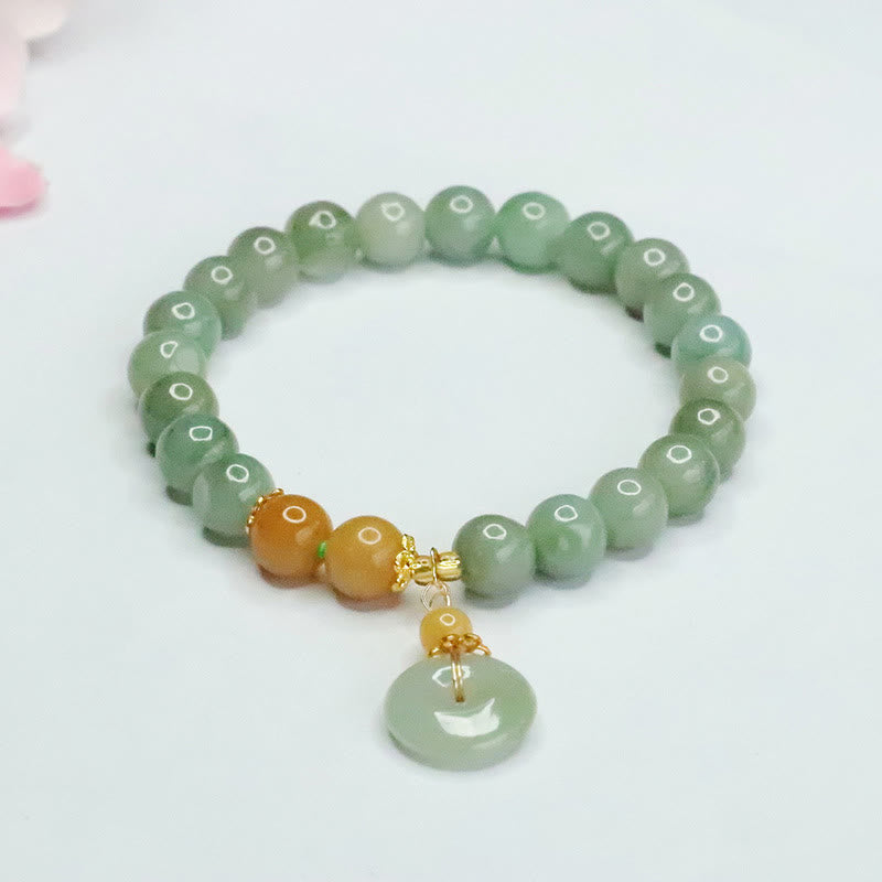 Bracelet Foviel en perles de jade, boucle de paix, prospérité et abondance