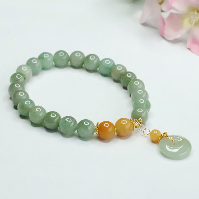 Bracelet Foviel en perles de jade, boucle de paix, prospérité et abondance