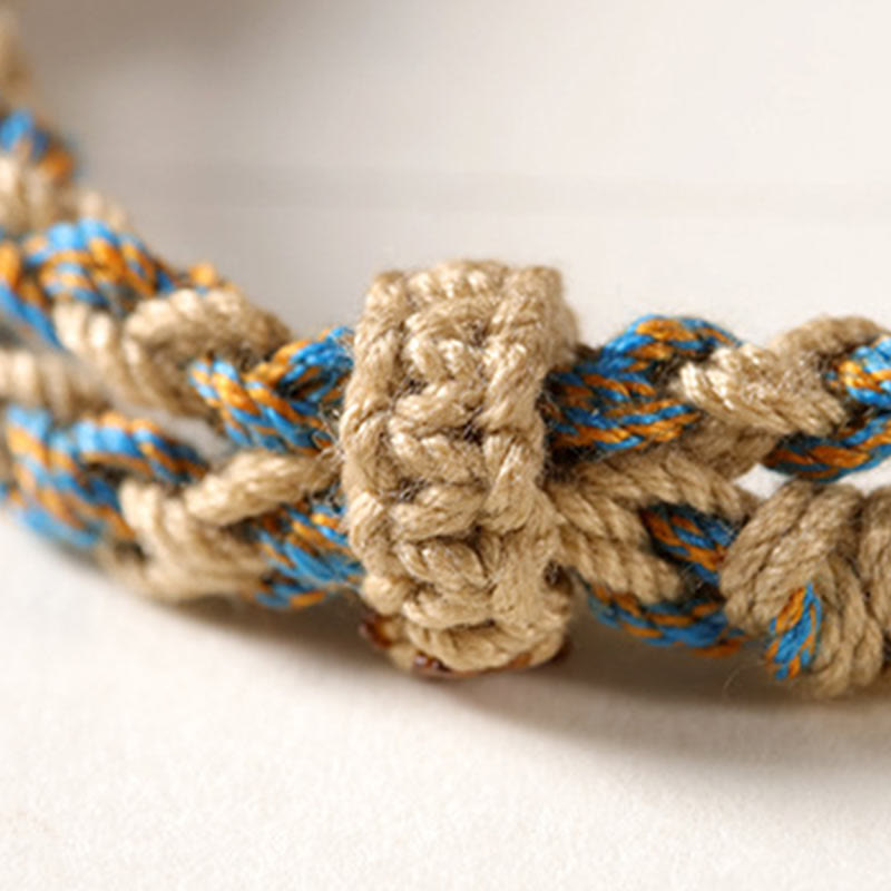 Foviel Tibetan Dzi Bead Wealth Protection Braided Bracelet