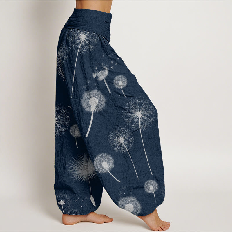 Buddha Stones Casual Dandelion Pattern Women's Elastic Waist Harem Pants - image 7