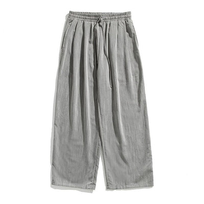 Buddha Stones Summer Casual Plain Straight Leg Design Men's Cotton Linen Drawstring Pants With Pockets - image 11