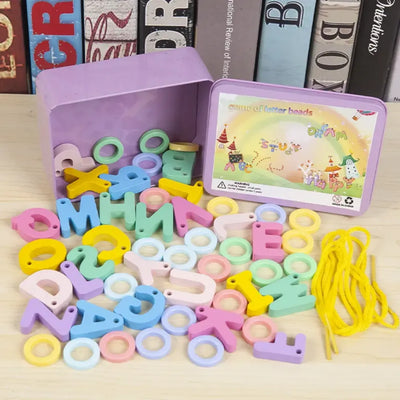 Fidtoy Alphabet and Number Lacing Set for Early Learning