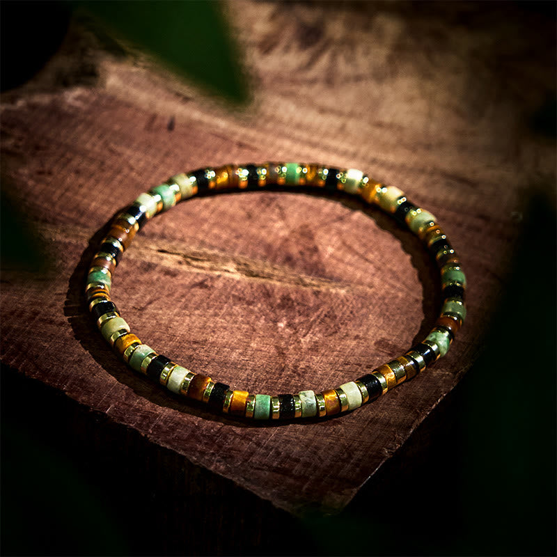 Foviel Natürliche Hematite Tigerauge Stones Unterstützung Armband