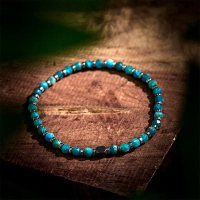Bracelet de communication Foviel en apatite et hématite