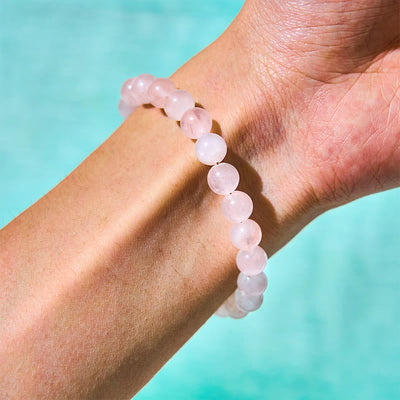 Foviel Natürlich Rosa Kristall Perlen Frieden Schnalle Selbst-Annahme Armband