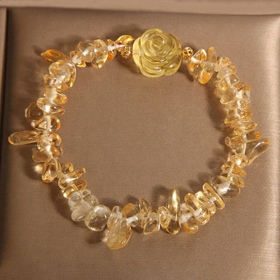 Bracelet Foviel en pétales de citrine naturelle irrégulières, modèle Pleasure