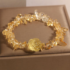 Bracelet Foviel en pétales de citrine naturelle irrégulières, modèle Pleasure