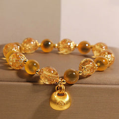 Foviel Gelb Candy Achat Fu Charakter Segen Tasche spirituell Armband