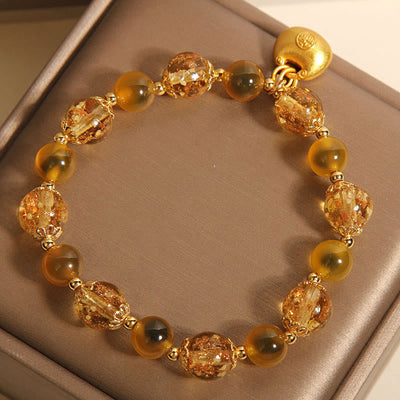 Foviel Gelb Candy Achat Fu Charakter Segen Tasche spirituell Armband