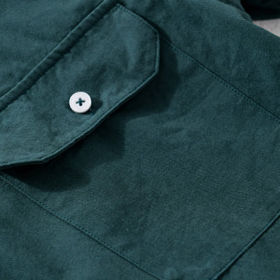 Buddha Stones Daily Pure Color Lapel Men's Short Sleeve Cotton Linen Shirt With Pockets - image 10