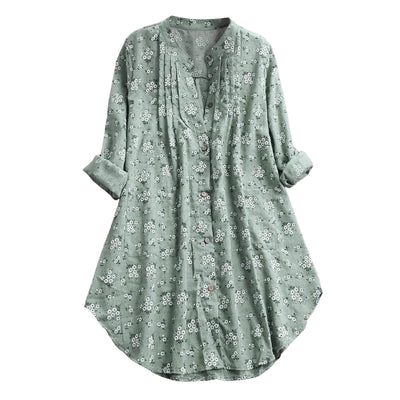 Chemise à manches longues pour femme à boutons Foviel Florals