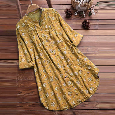 Chemise à manches longues pour femme à boutons Foviel Florals