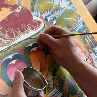 Peinture de Thangka tibétain Foviel, décoration artisanale de guérison (style aléatoire)