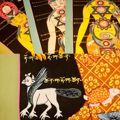 Peinture de Thangka tibétain Foviel, décoration artisanale de guérison (style aléatoire)