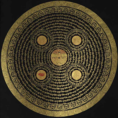 Foviel Tibetische Thangka Malerei Om Mani Padme Hum Schrift Handgemacht Dekoration (Random Stil)