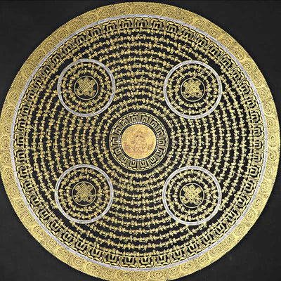 Foviel Tibetische Thangka Malerei Om Mani Padme Hum Schrift Handgemacht Dekoration (Random Stil)