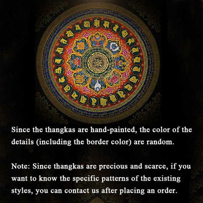 Foviel Tibetische Thangka Malerei Om Mani Padme Hum Schrift Handgemacht Dekoration (Random Stil)