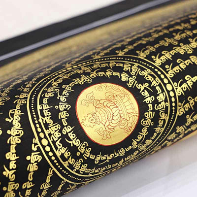 Foviel Tibetische Thangka Malerei Om Mani Padme Hum Schrift Handgemacht Dekoration (Random Stil)