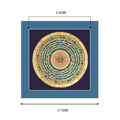 Peinture de Thangka tibétain Foviel, décoration faite à la main des six vrais mots (style aléatoire) en boîte surprise